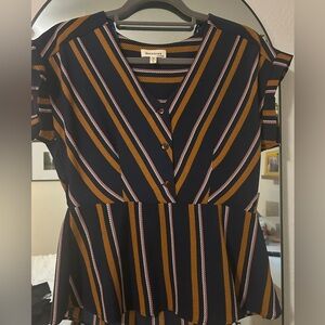 Monteau striped short sleeve shirt. Size large